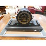 Large Napoleon's hat mantel clock in black slate