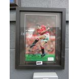 Framed and glazed picture of a Manchester United football player - Bryan Robson