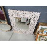 Tile surround rectangular mirror