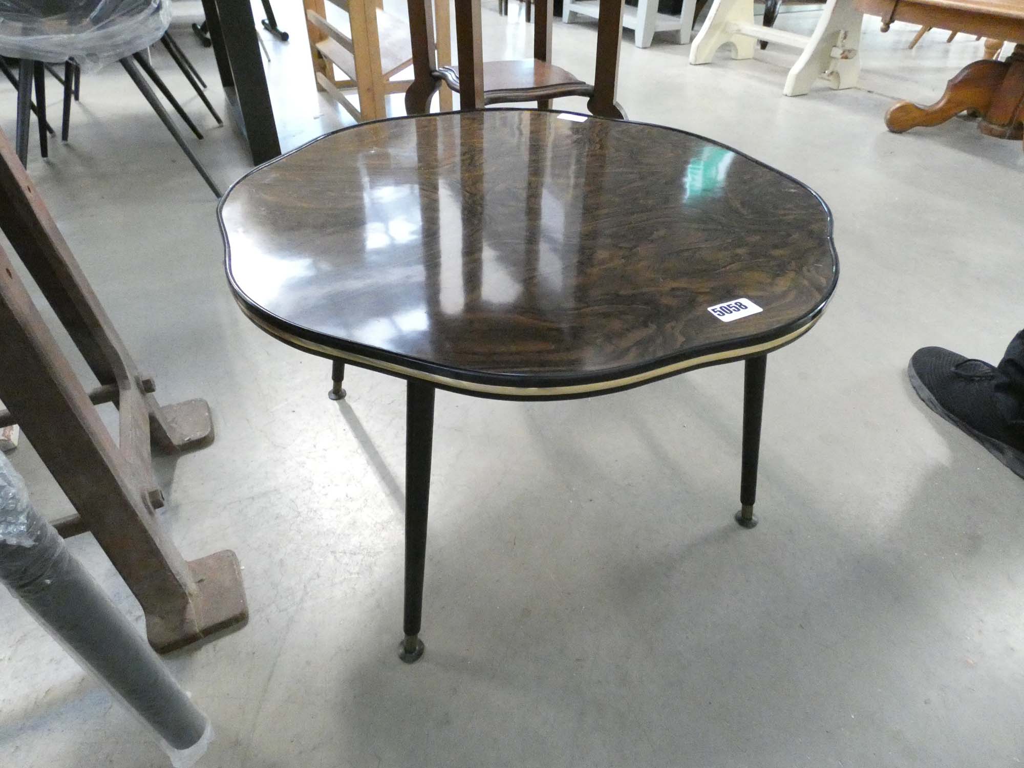 1960's fluted top table on black supports