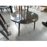 1960's fluted top table on black supports