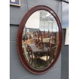 5065 Oval mirror in mahogany frame