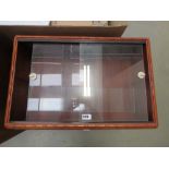 Sliding door, glazed wall hung display cabinet