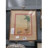 Framed and glazed picture of North African desert scene from WWII