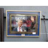 Framed and glazed picture of football manager - Luis Van Gaal