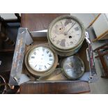 Quantity of vintage wall clocks to include Sewill of Liverpool and others
