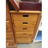 Six drawer pine mobile storage box