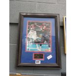 Framed and glazed photograph of Lennox Lewis