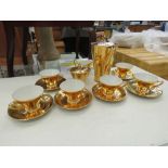 Quantity of Johann Leflmann china to include tea cups, saucers, tea pot, cream jug, sugar bowl