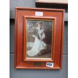 5083 Small framed picture of a lady with a bouquet of flowers entitled ''Spring''
