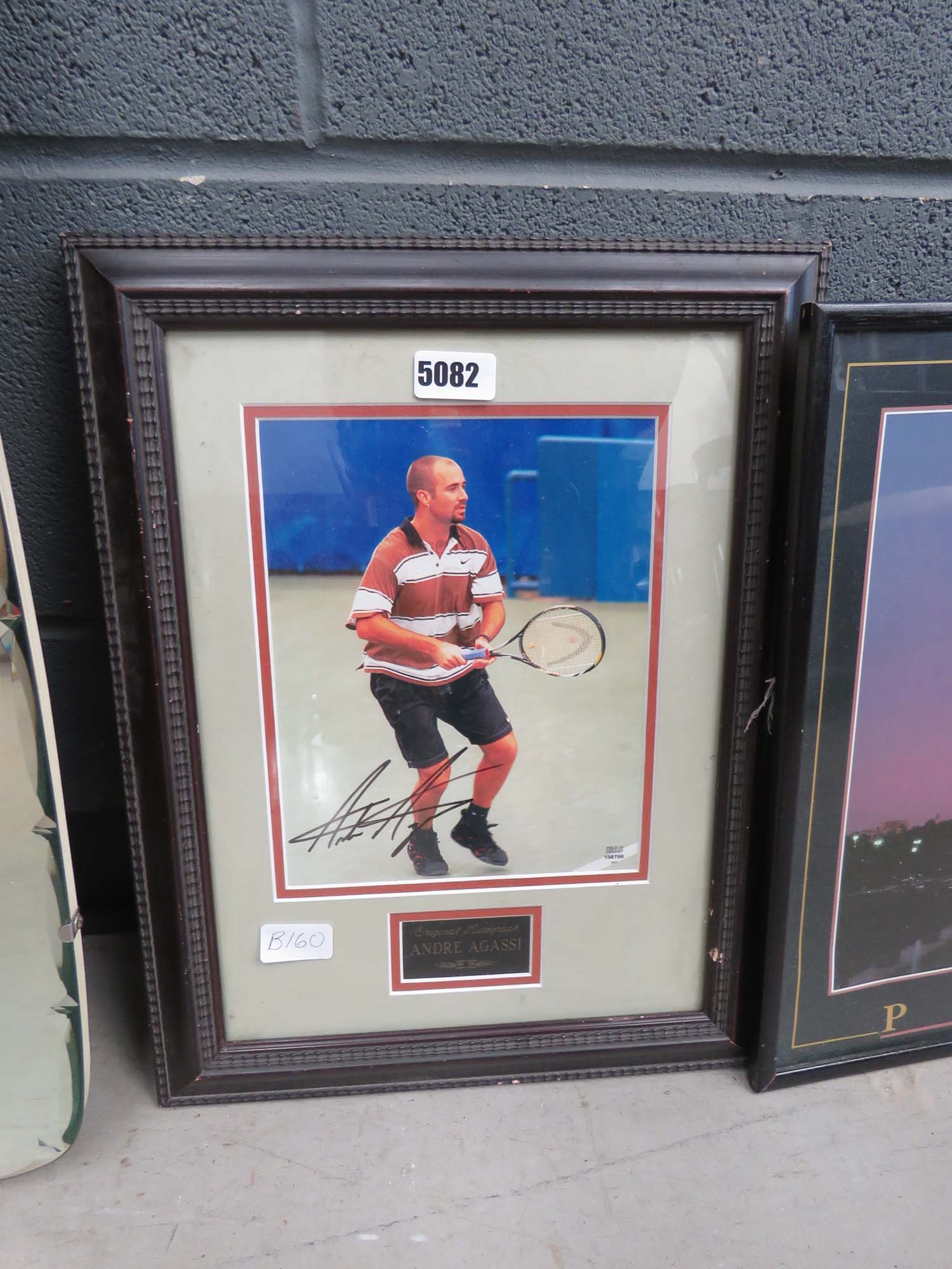 Framed and glazed picture of Andre Agassi