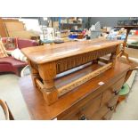 Oak occasional table with egg and tongue decoration