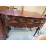 Bow fronted sideboard with cutlery drawers and single drawer under