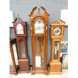 Modern Grandfather clock in dark wood, signed Sligh