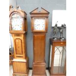 5005 Dark wood framed Grandfather clock signed EF Platts and sons