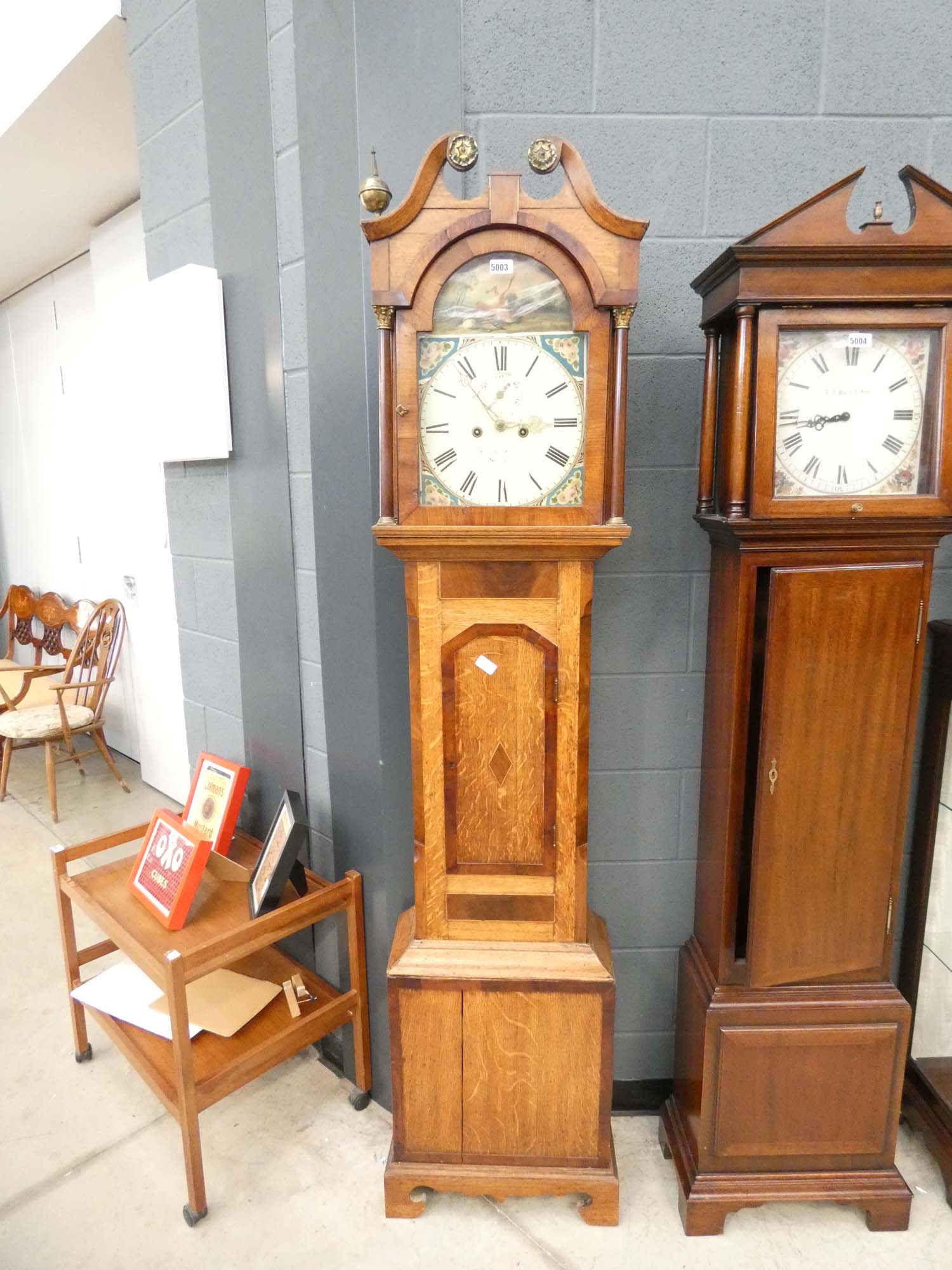 Oak cased Grandfather clock of Stamford