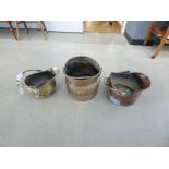 Three assorted coal buckets