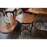 Hexangonal topped occasional table with matching shelf under