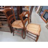 Two assorted chairs - one with Bergere seating and one with reeded seating