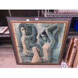 Contemporary design framed picture of two naked ladies