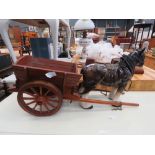 Model of a shire horse and cart