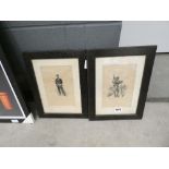 5030 Pair of black and white etchings of civil war soldiers