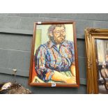 Oil on canvas painting of a gentleman at rest signed Richard