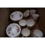 Single box of Royal Crown Derby china to include saucers, plates, cream jugs, etc