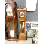 Modern pine framed Grandfather clock