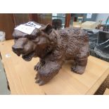 Metal figure of a grizzly bear