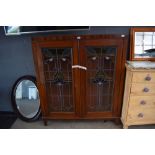 2 door glazed darkwood display cabinet