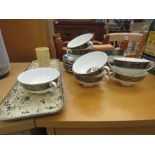 Quantity of Royal Doulton Carlyle design china, a serving tray and a quantity of pickle forks