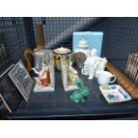 ***WITHDRAWN*** 5721 - Cage containing a quantity of Wedgwood, Bunny Tails book stops, wall tiles,