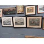 Three assorted framed and glazed pictures of Nalton Heath- the first steeplechase