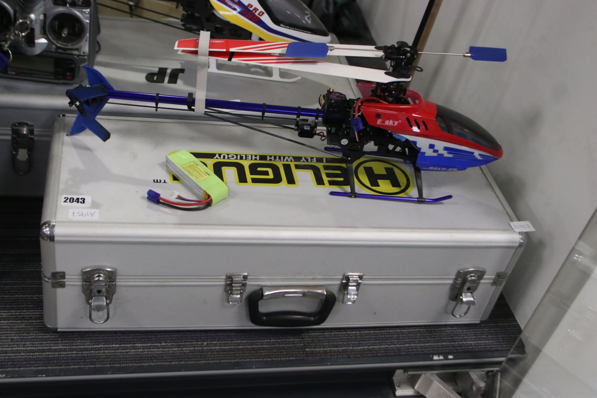 E Sky RC helicopter with battery and carry case