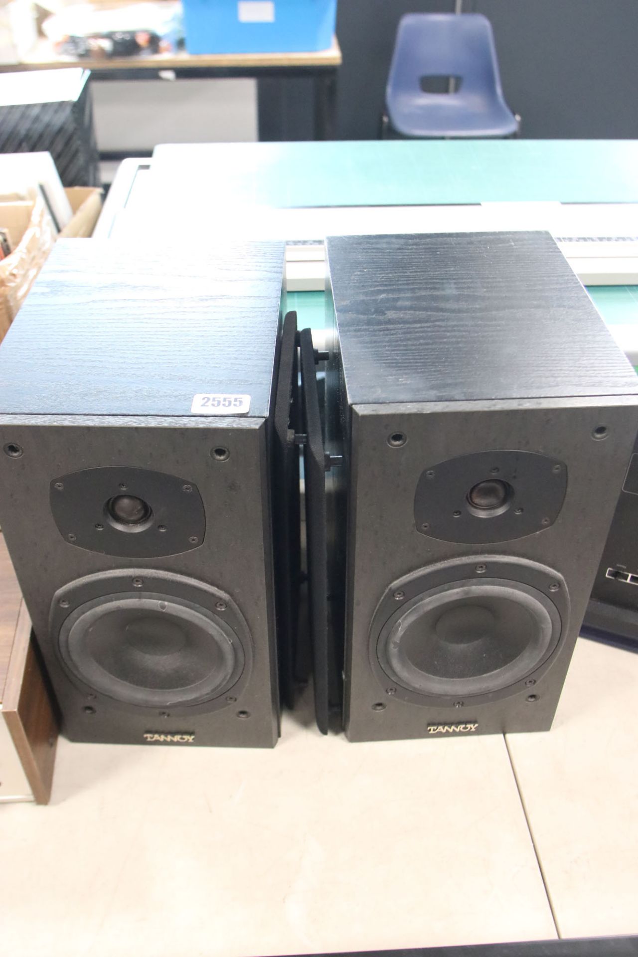 Pair of Tannoy Mercury M2 speakers with covers (one tweeter slightly damaged)