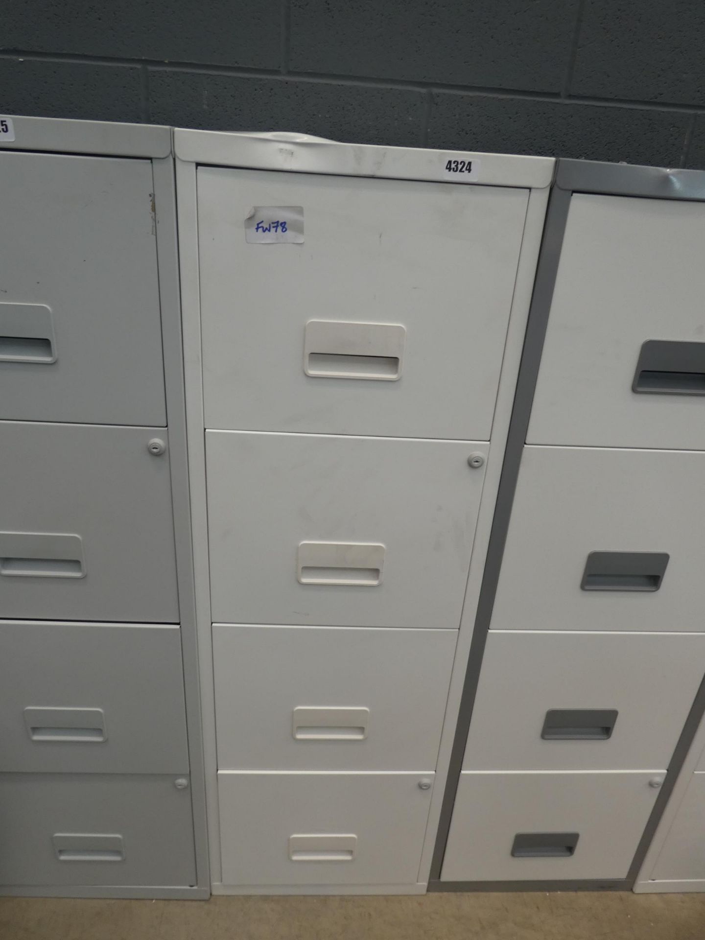 4 drawer metal filing cabinet in white