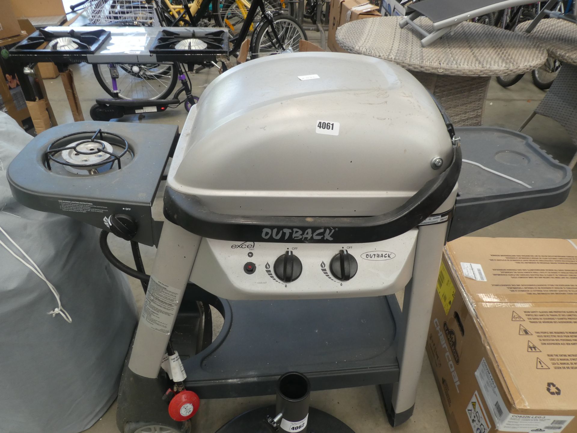 Excel 2 burner gas barbecue on trolley