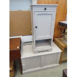 5269 Grey painted trunk and matching bedside cabinet