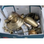 Box of assorted brassware