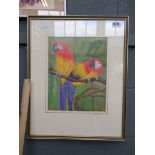 Barbara Dunmore embroidery of parrots
