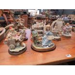 Collection of Capidemonte ceramic figural groups