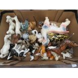 Box of Royal Doulton, Beswick and other ceramic animals