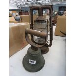 Vintage bell and miner's lamp