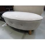 Contemporary grey oval ottoman