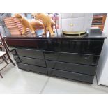 Contemporary black chest of 8 drawers