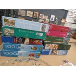 Ten various jigsaw puzzles