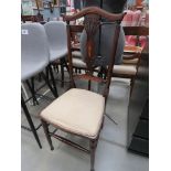 5153 Edwardian stained beech and marquetry side chair