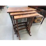 Reproduction nest of 3 mahogany tables