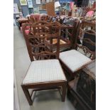 Set of 8 18th century style mahogany ladderback dining chairs